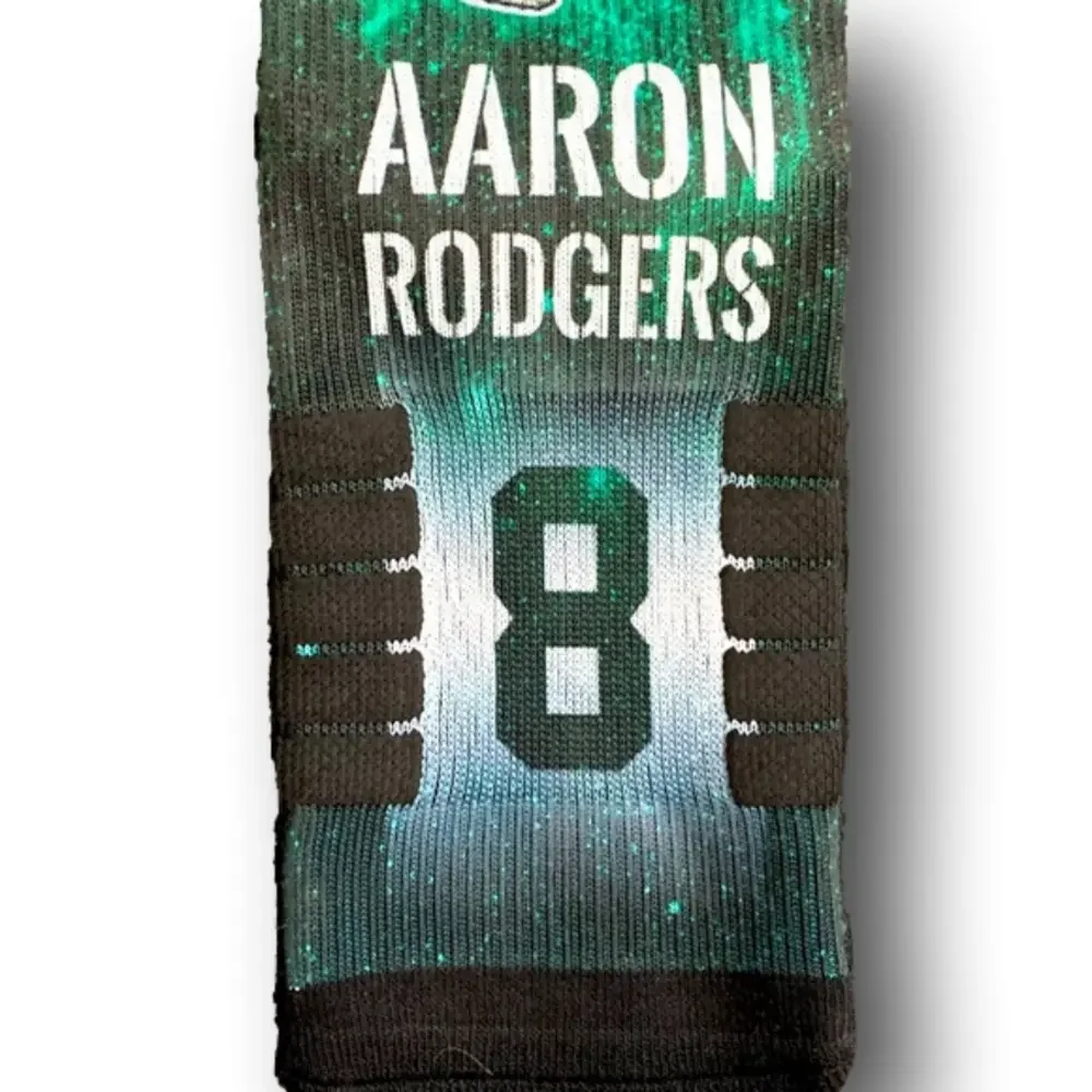 3/$20 Aaron Rodgers New York Jets NFL Football Funny Novelty Crew Socks - NWT